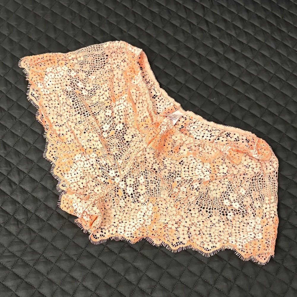 Victoria's Secret Orange Mini Floral Lace Short, Size XS